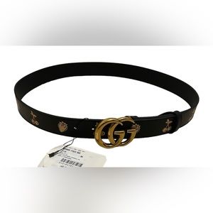 Gucci Leather Strawberry Cherry Belt GG Logo - Size 85